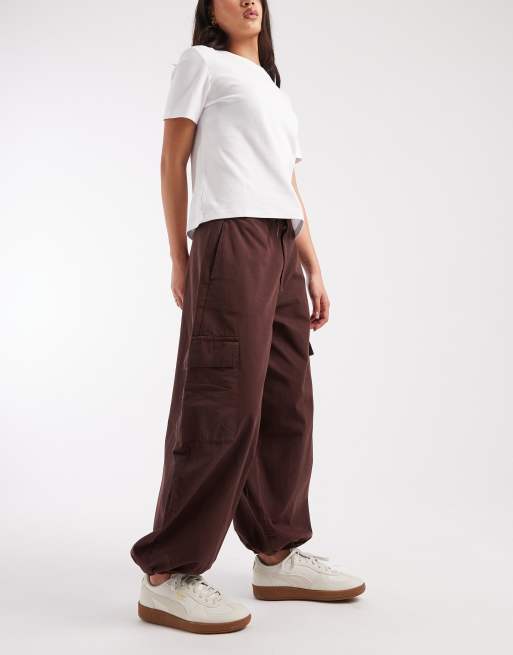 Miss Selfridge – Chokladbrun, baggy cargobyxor med ballongben, 2 av 5