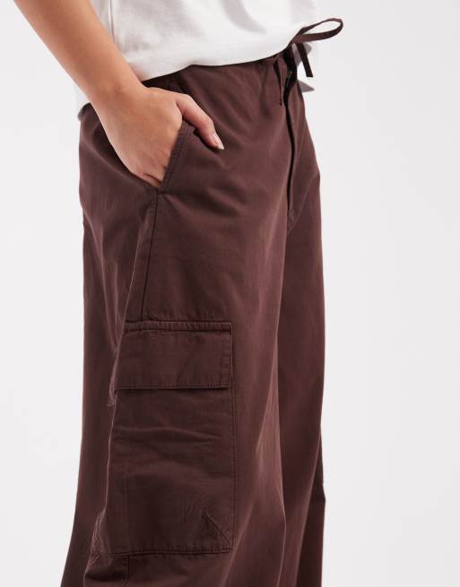 Miss Selfridge – Chokladbrun, baggy cargobyxor med ballongben, 5 av 5
