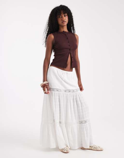 Miss Selfridge - Chokoladebrun ribstrikket overdel med gennemgående knapper, 4 af 4