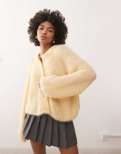 Miss Selfridge chunky cardigan in yellow - view 1