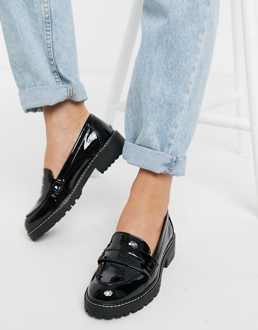 Miss Selfridge chunky loafers in black