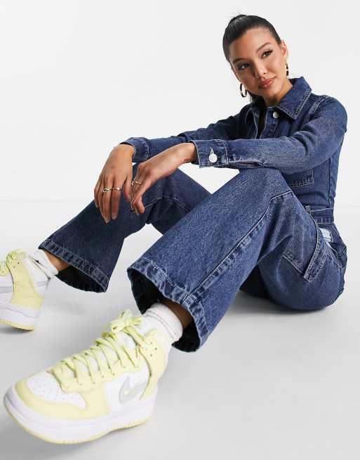 Miss Selfridge – Ciemnoniebieski jeansowy kombinezon z kieszeniami, 3 z 4