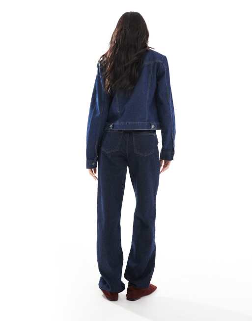 Miss Selfridge – Ciemnoniebieskie jeansy z prostymi nogawkami, 3 z 5