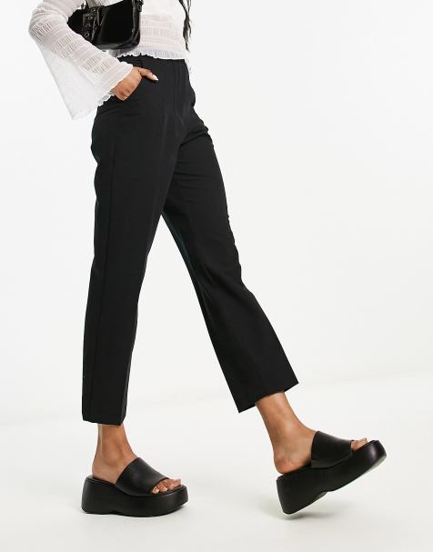 High Waisted Tailored Cigarette Pants