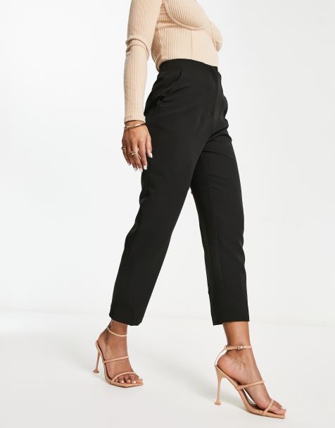 Topshop Tall Slim Cigarette Pants in Black