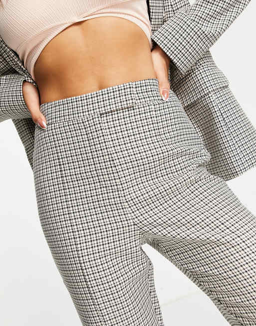 Miss Selfridge cigarette pants in brown check, 3 of 4