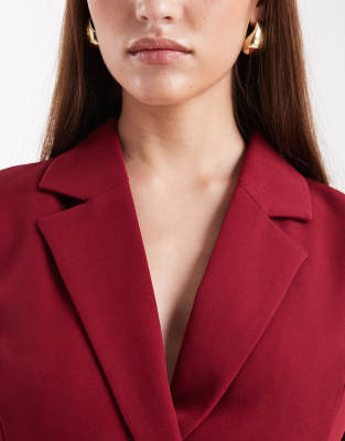 Miss Selfridge Cinch Blazer Dress In Red