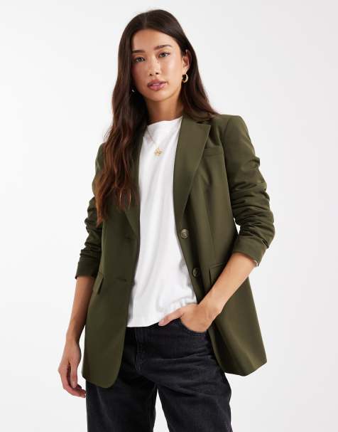 Miss Selfridge cinched blazer in olive - view 1