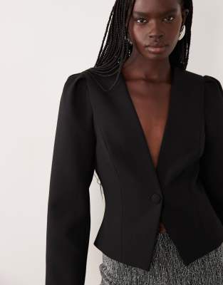 Miss Selfridge Cinched Clean Blazer In Black