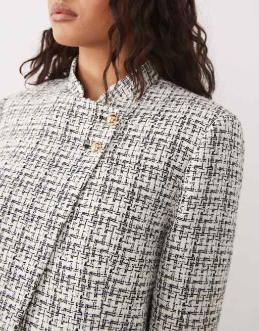 Miss Selfridge – Clean Mandarin – Kort kavaj i bouclé, 3 av 4
