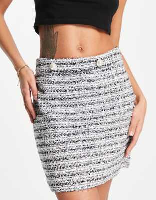 Miss Selfridge co-ord boucle skirt in invory - ASOS Price Checker
