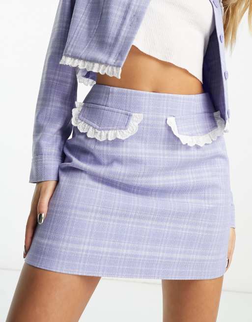 Light plaid 2024 mini skirt