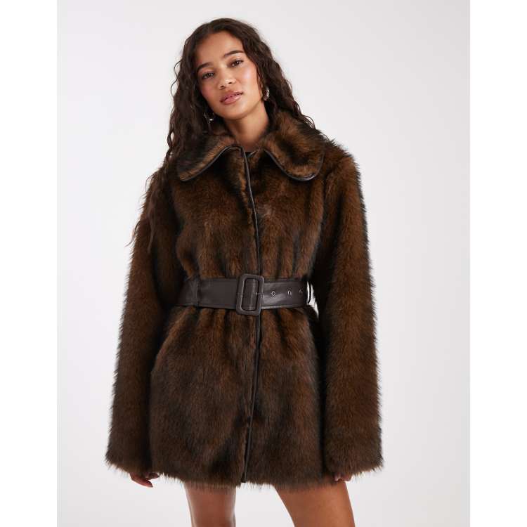eaphi big collar middle coat ブラウン Eaphi big collar middle coat