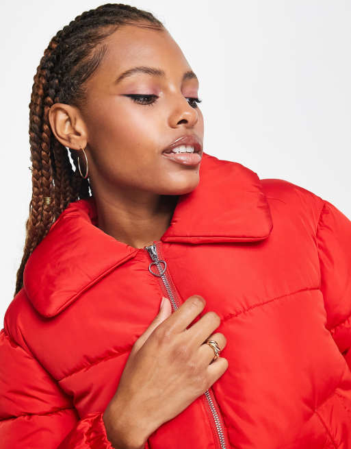 Puffer jacket red outlet womens