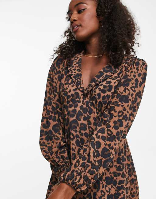 Womens animal shop print shirt dress