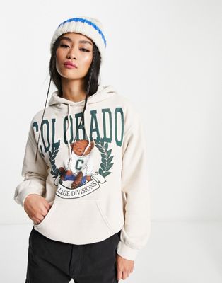 Miss Selfridge colorado hoodie in white