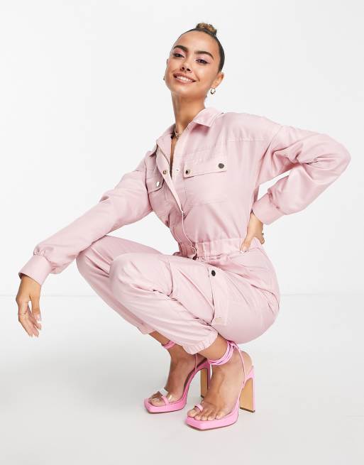 Miss Selfridge - Combinaison cargo parachute - Rose poudré, 4 de 4