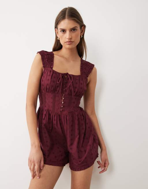 Miss Selfridge - Combishort en broderie anglaise - Figue, 2 de 4