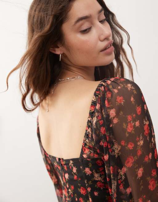 Miss Selfridge - Combishort façon corset en mousseline - Imprimé fleurs, 2 de 4
