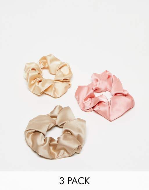 Miss Selfridge - Confezione da 3 elastici per capelli beige a pois