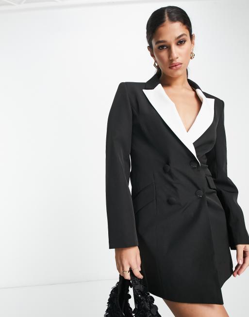 Miss Selfridge fitted blazer dress in black