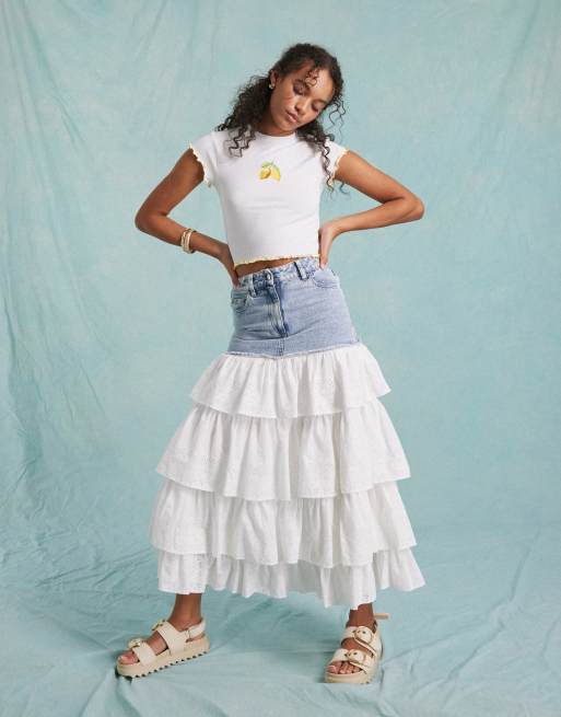 Miss Selfridge contrast lettuce edge lemon tee, 4 of 4