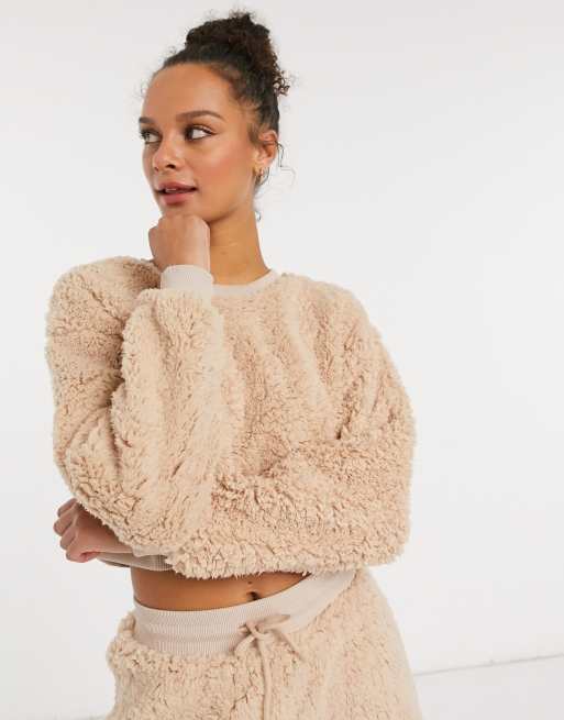 Cropped discount teddy pullover