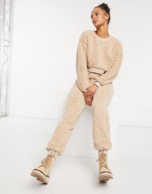 cropped teddy sweatshirt