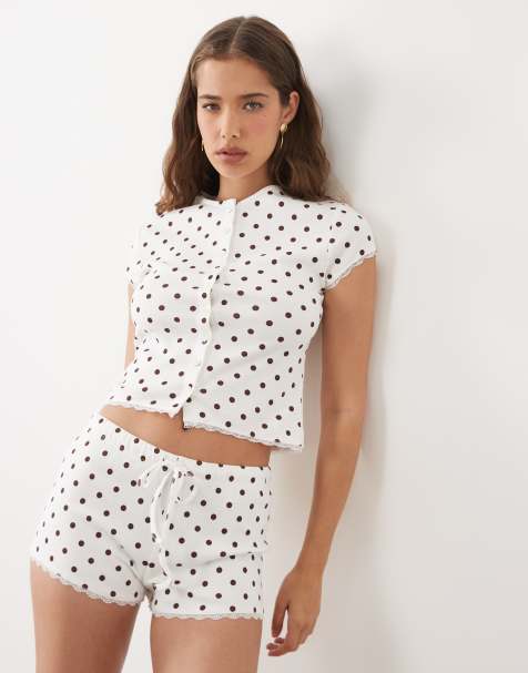 Miss Selfridge - Coordinato a pois con finiture in pizzo - view 1