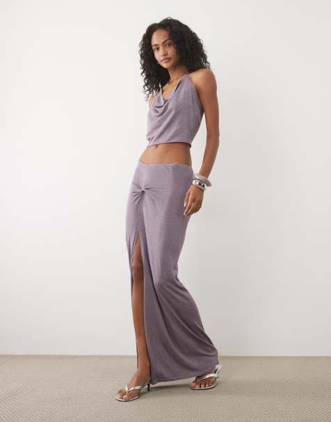 Miss Selfridge - Coordinato in maglia glitterata lilla - view 1