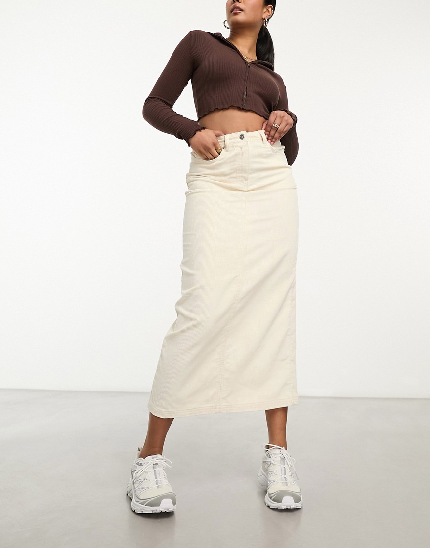 Miss Selfridge Low Rise Maxi Skirt In Gray Heather In White