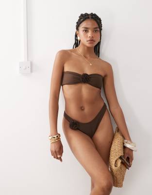 Miss Selfridge Corsage Bandeau Bikini Top
