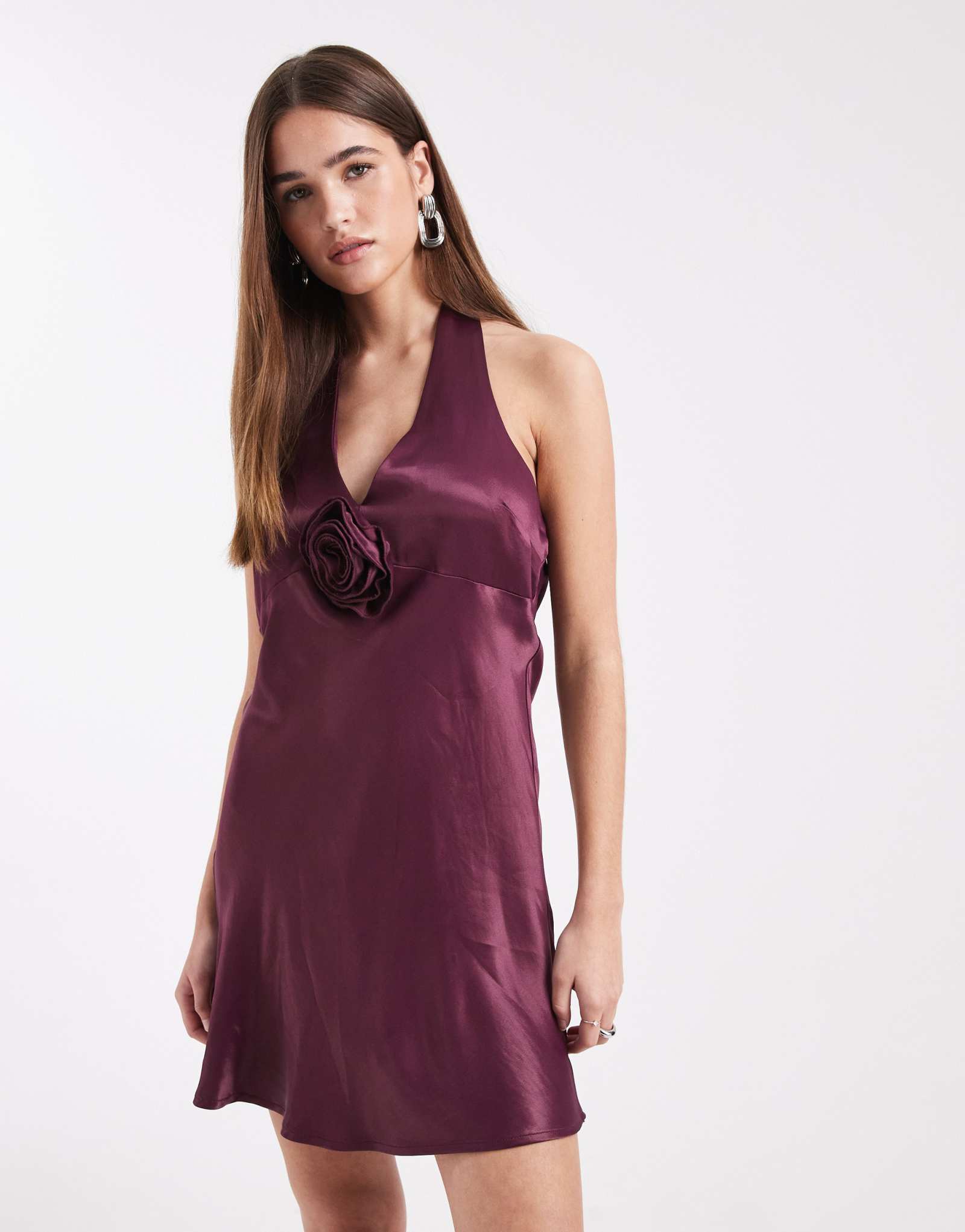 Атласное мини-платье Мисс Селфридж с корсажем на бретельках на рис