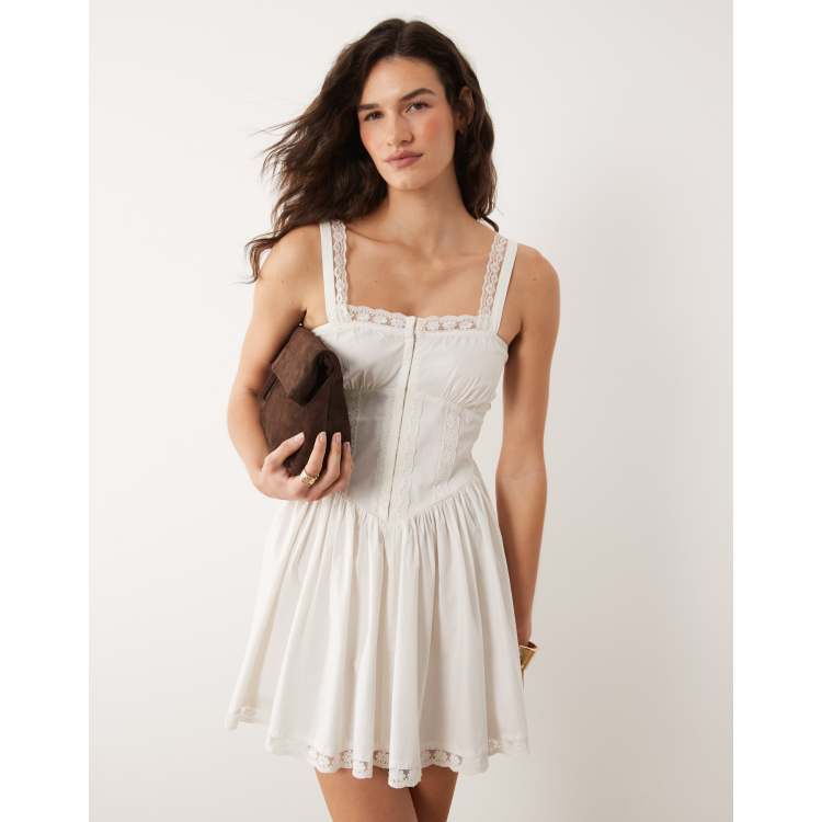 poplin mini shirt dress with corset detail Miss Selfridge - Mini Dress - Women - Nylon/Cotton - 12 US