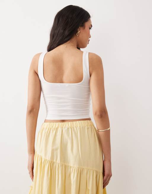 Miss Selfridge corset top in cream, 4 of 4