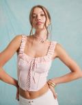 Miss Selfridge corset top in pink