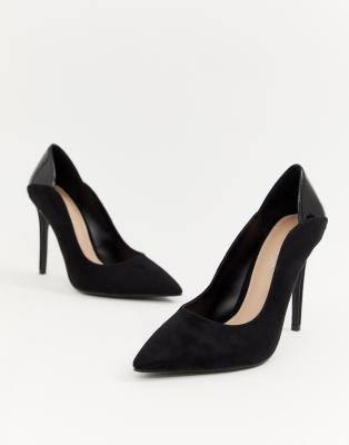 asos black court shoes