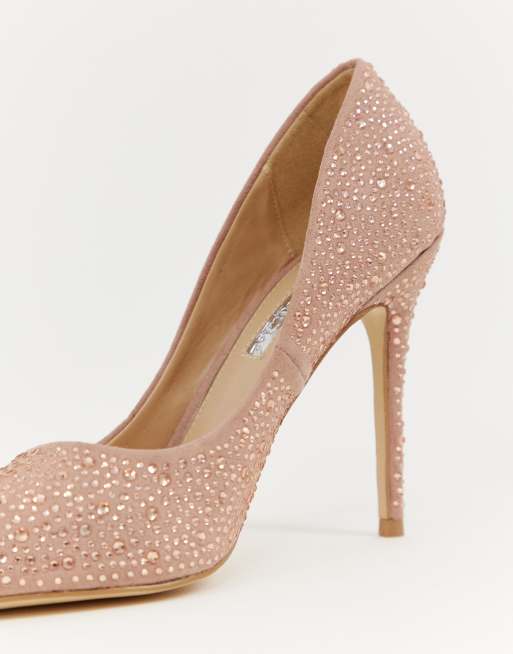 Nude shop glitter heels