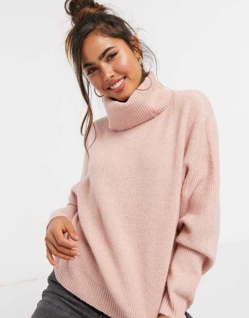 Peony Pink Cashmere Cowl Neck Sweater Pure Collection, 42% OFF