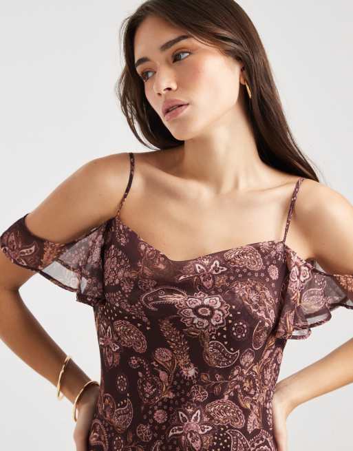 Miss Selfridge cowl neck maxi dress in paisley, 2 of 4