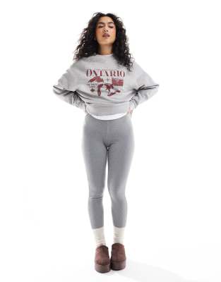 Miss Selfridge Cozy Ribbed Legging In Gray