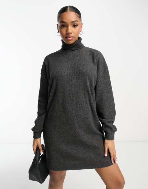 Gray Midi Sweater Dress - The Glamorous Gal