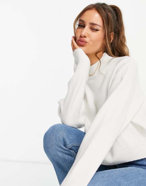 Funnel neck cream jumper sale