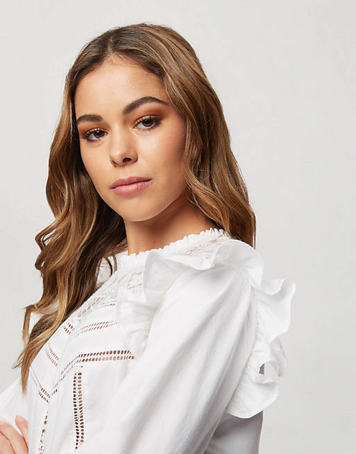 Tops Shirts & Blouses/Miss Selfridge cream lace victoriana blouse 