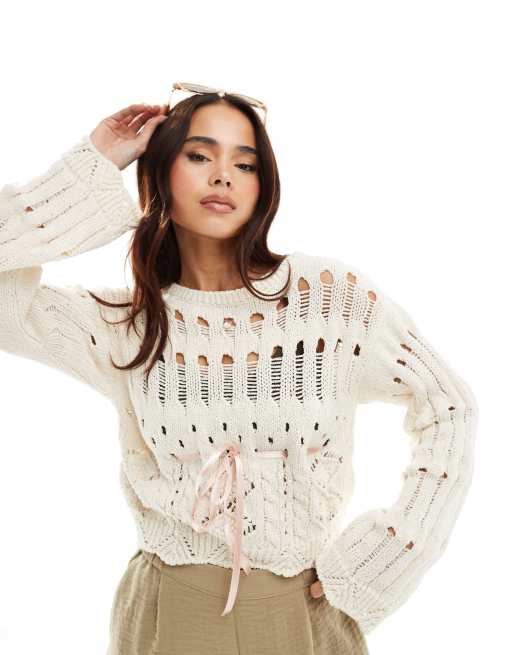 Miss selfridge cream jumper hotsell