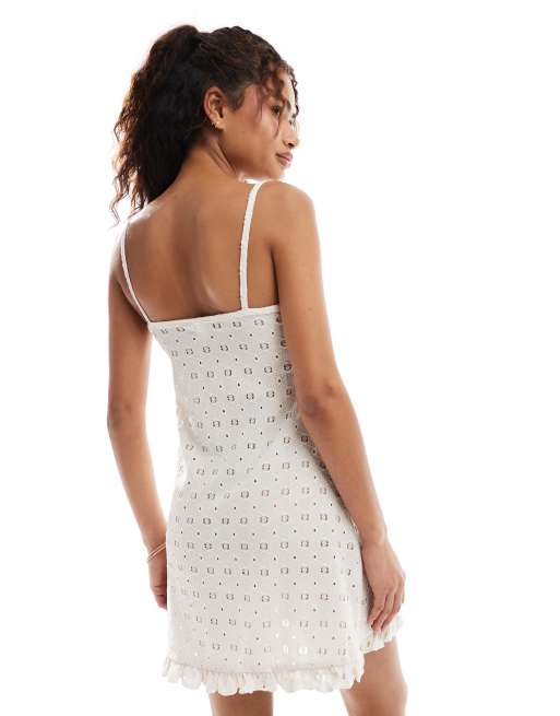 white christmas dresses Lim's Vintage Crochet Babydoll Midi Dress in Black main image 1