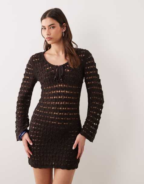 Long Sleeve Crochet Dresses | Shop at ASOS