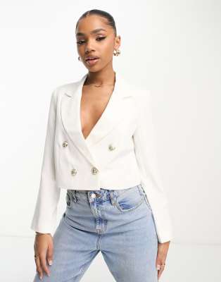 Ivory on sale cropped blazer