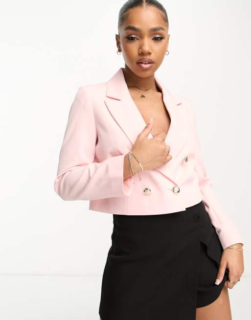 Light pink cropped on sale jacket