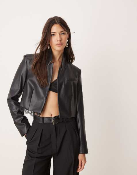Miss Selfridge - Cropped blazer in zwart - view 1
